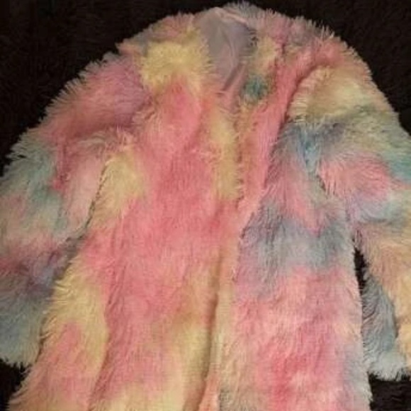 Faux fur tie dye coat - Picture 6 of 6